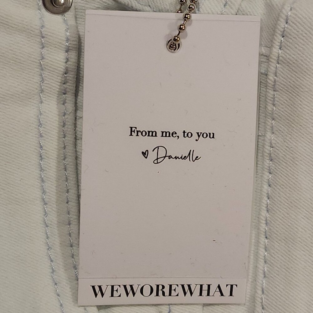 WeWoreWhat Light Blue Denim Cut Off Shorts size 27 Button fly $118 price tag NWT - Picture 5 of 6
